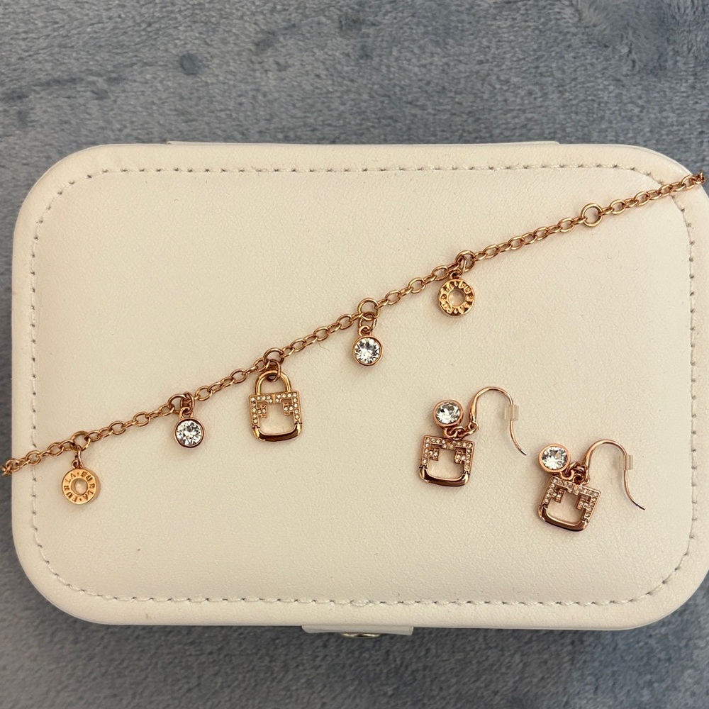 Furla Rose Gold Chain Bracelet and Earrings Set - Picture 7 of 7